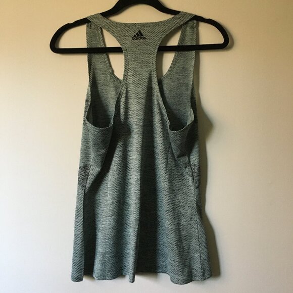 Adidas Grey Racerback Mesh Tank Top - Picture 2 of 15